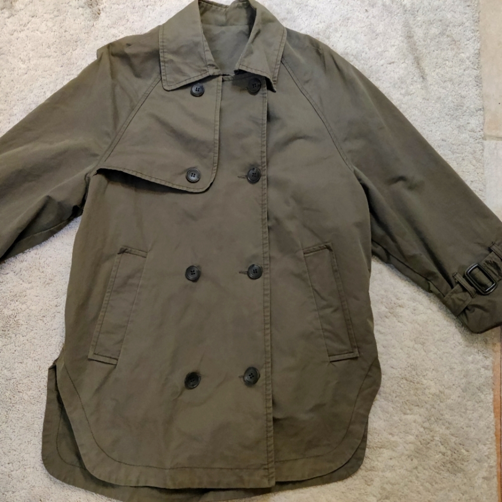 Olive Double-Breasted Women's Jacket
